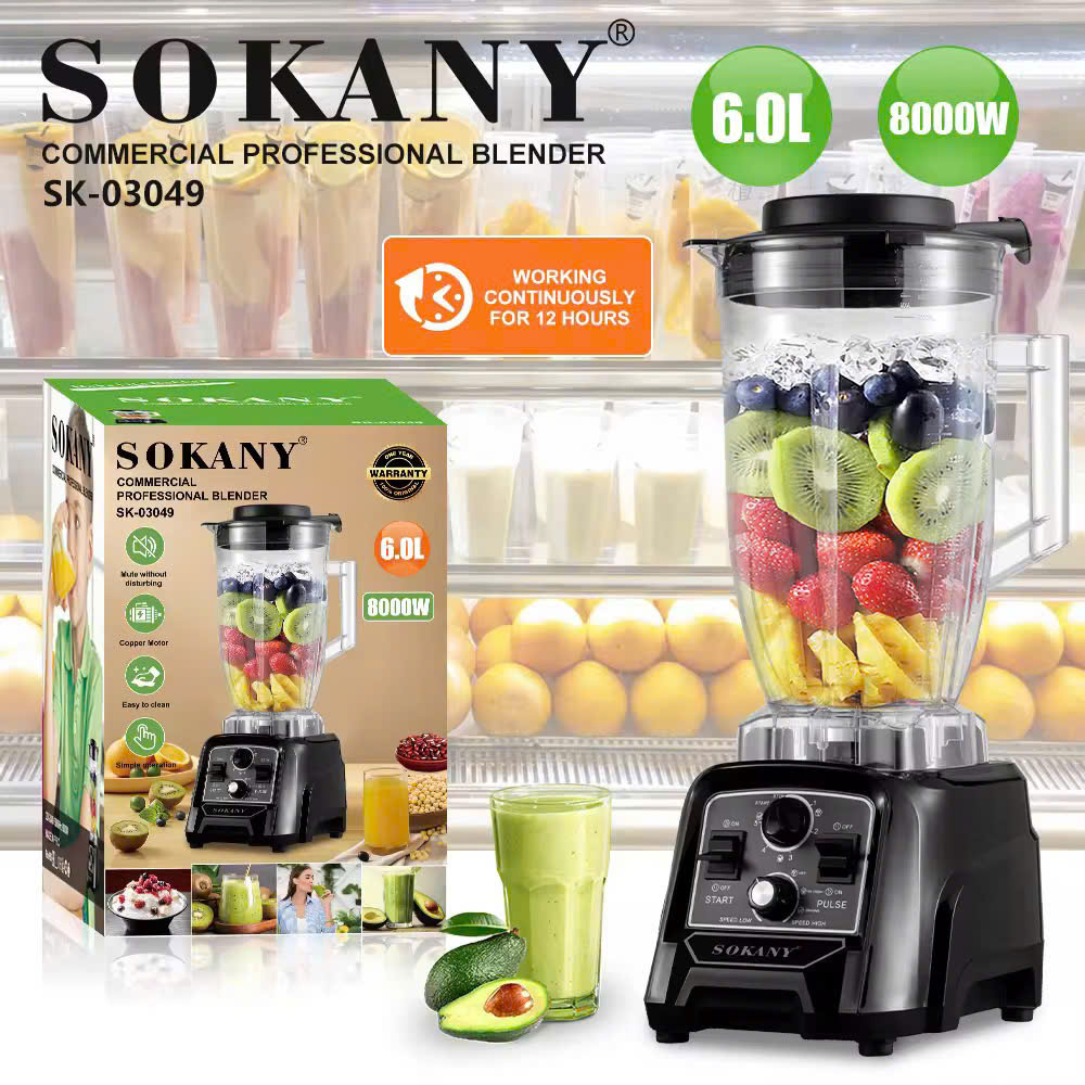 MÁY XAY SINH TỐ XAY SỮA HẠT SOKANY 6L 8000W